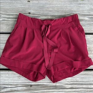 Lululemon Athletica Red Athletic Shorts with Elastic Waistband